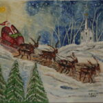 3 – Santa sleigh – Church – 18oz – 20w x16h 300