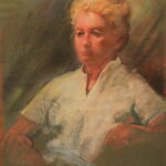 R74 Pastel – Woman with short gold hair in white blouse – 20w x25.5h
