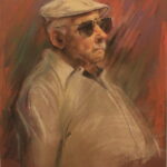 R78 Pastel – Old man with white cap and sunglasses – 19.5w x25.5h