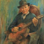 R153 – Elderly man playing guitar – 24w x30h – 46oz