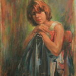 R154 – Young girl in a chair – 24w x30h – 42oz