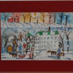 1116 Watercolor – Merry Christmas 2 – 9w x 6h – framed size 11_75w x 8_75h – 70