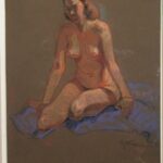 R158a – Double sided – Nude woman – 19_5w x 25_5h