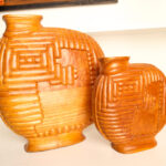 Two Wooden Vessels Large 400 Small 250